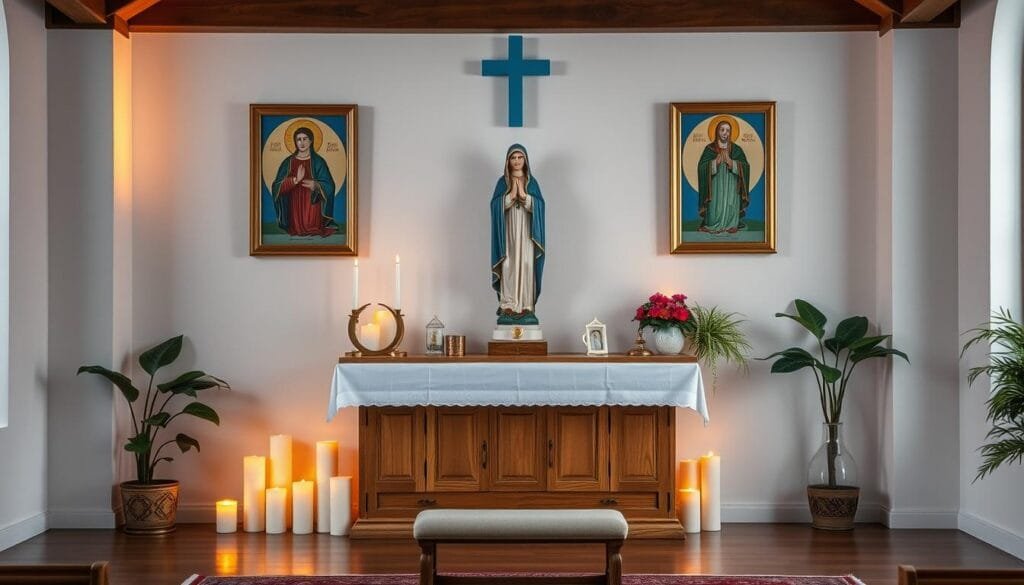 Catholic icons in prayer space Catholic icons in prayer space